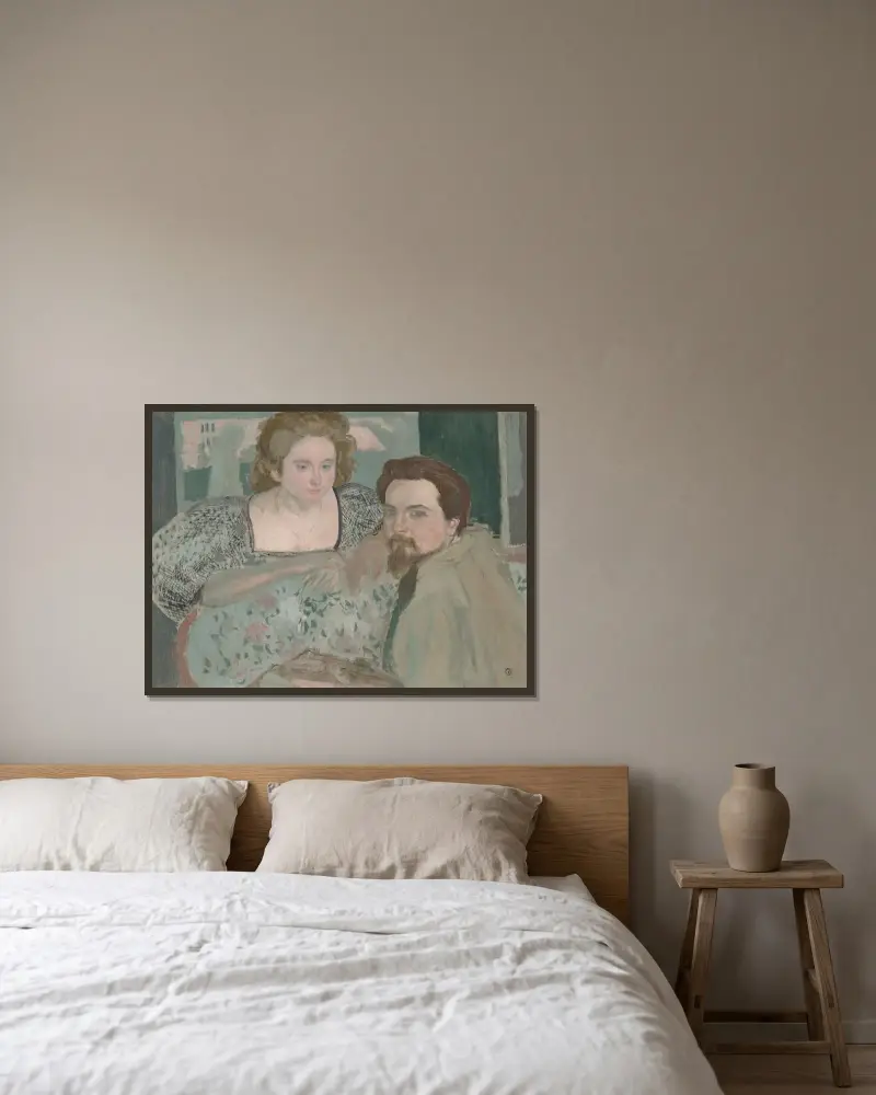Porträtt av Marthe och Maurice av Maurice Denis inramad på en vägg