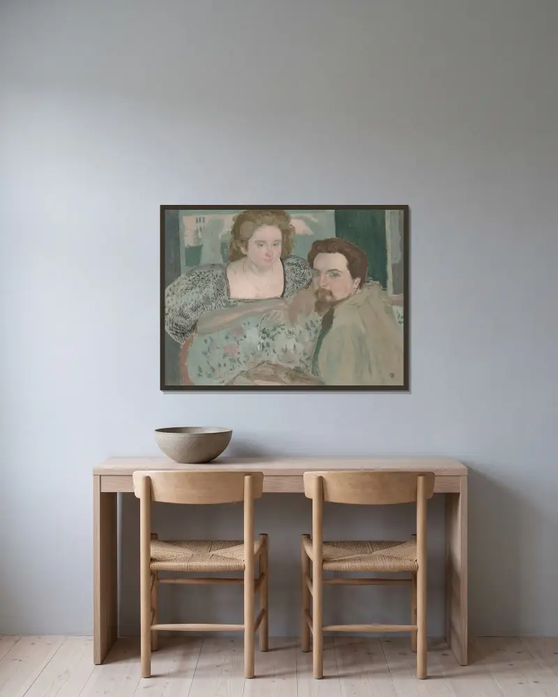 Porträtt av Marthe och Maurice av Maurice Denis inramad på en vägg