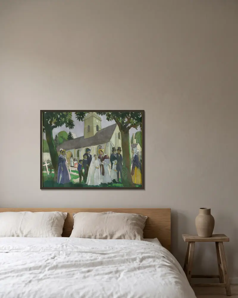 Première communion de Léopoldine à Fourqueux av Maurice Denis inramad på en vägg