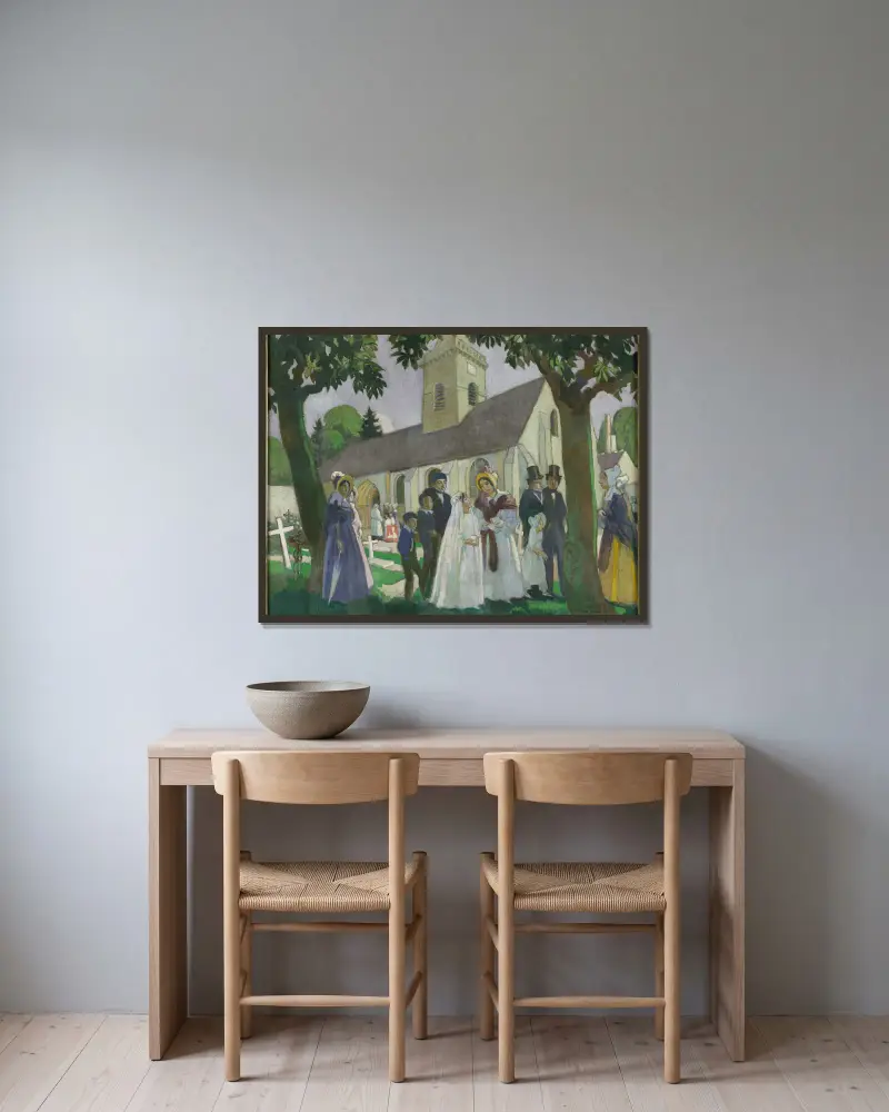 Première communion de Léopoldine à Fourqueux av Maurice Denis inramad på en vägg