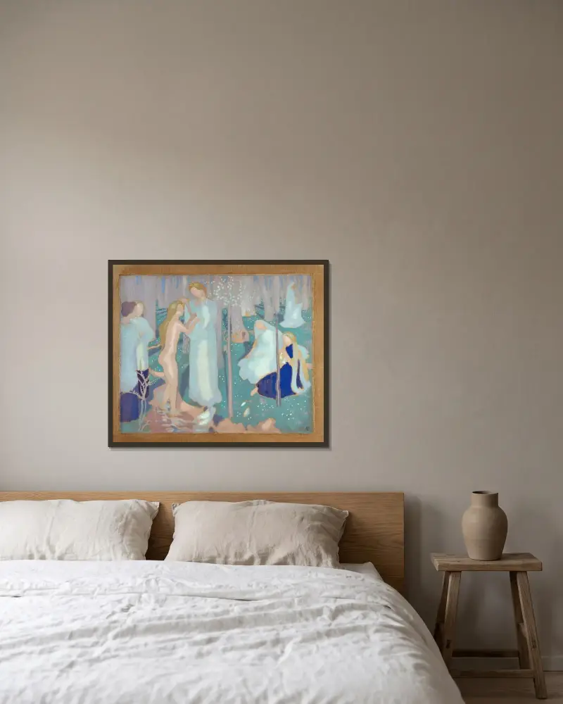 Våren av Maurice Denis inramad på en vägg