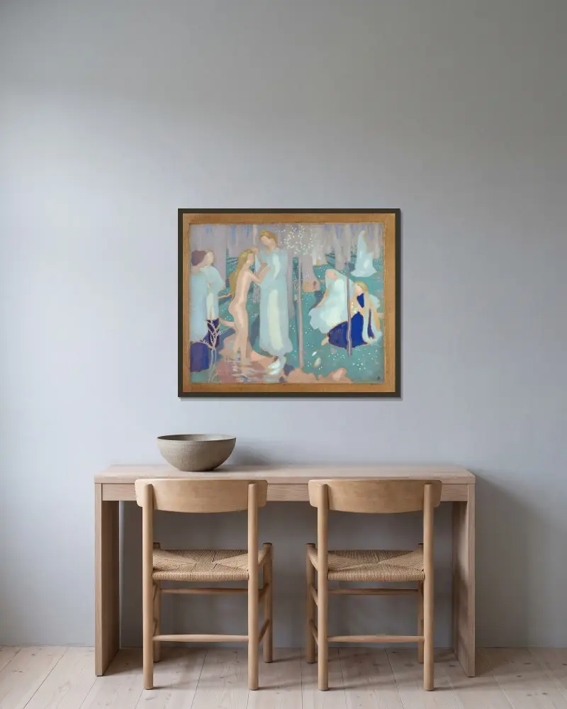 Våren av Maurice Denis inramad på en vägg