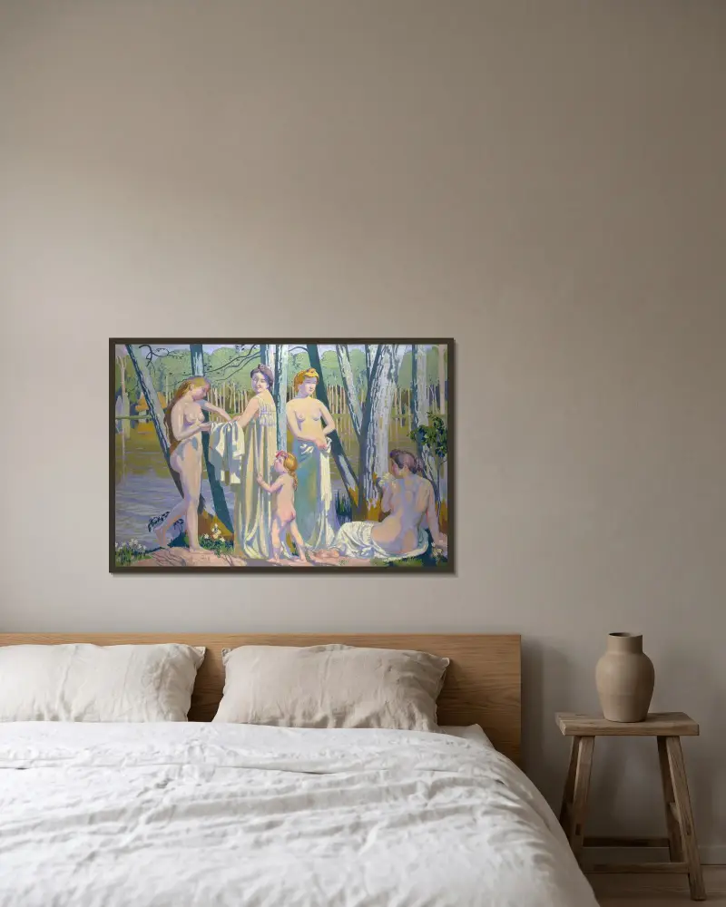 Badarna av Maurice Denis inramad på en vägg