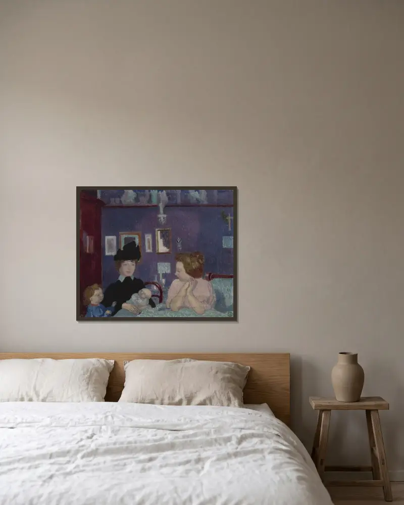 Besök i det violetta rummet av Maurice Denis inramad på en vägg