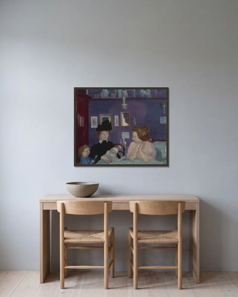 Besök i det violetta rummet av Maurice Denis inramad på en vägg