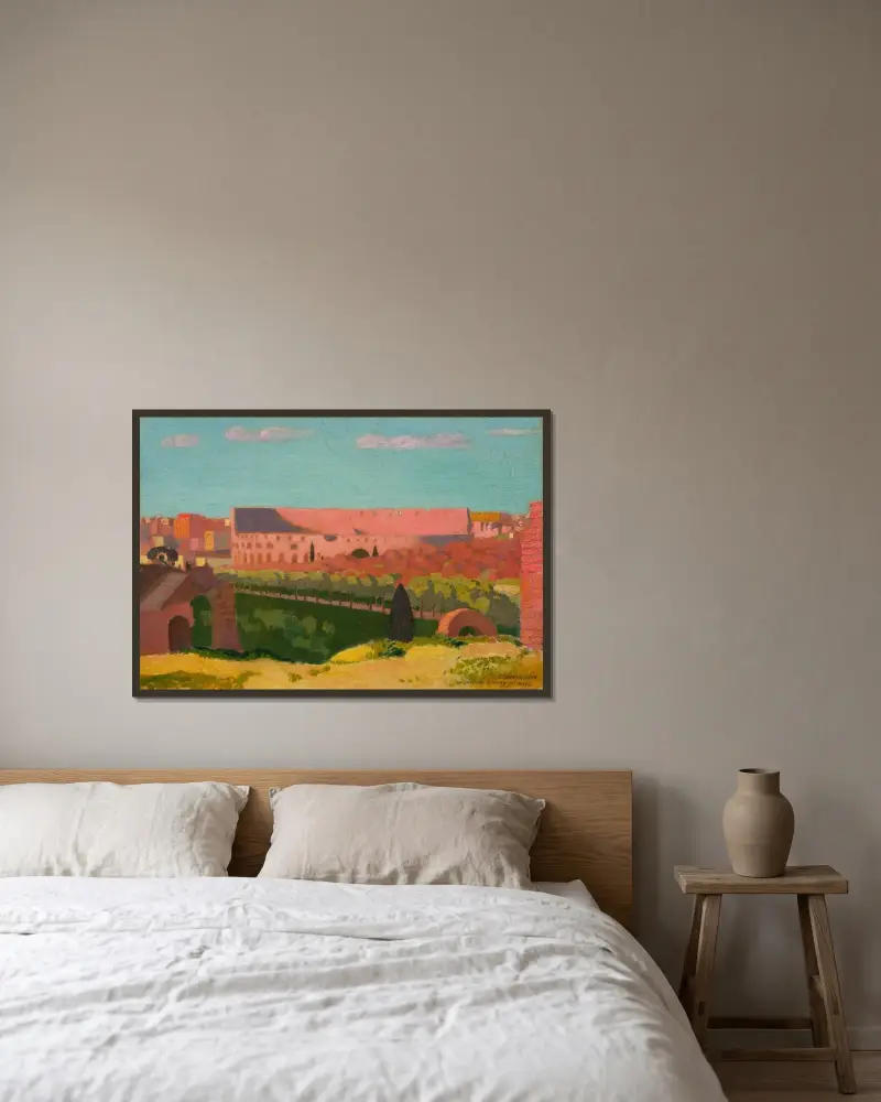 Utsikt över Colosseum av Maurice Denis inramad på en vägg