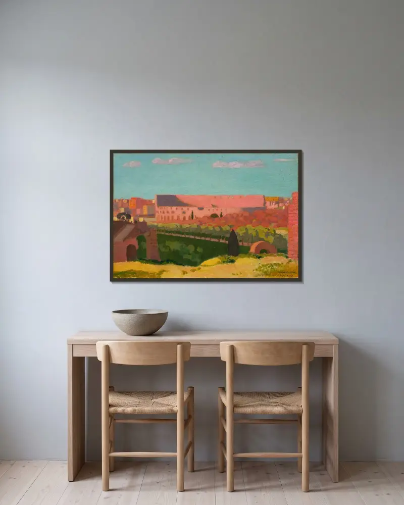 Utsikt över Colosseum av Maurice Denis inramad på en vägg