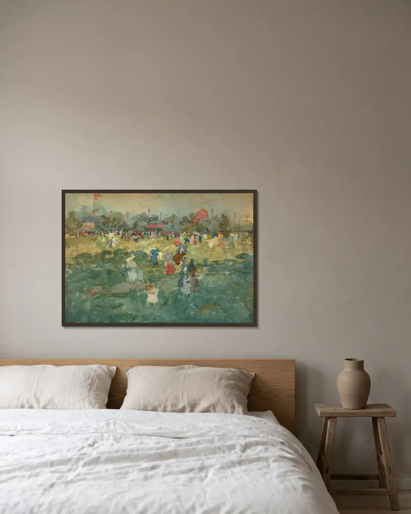 Franklin Park, Boston av Maurice Prendergast inramad på en vägg