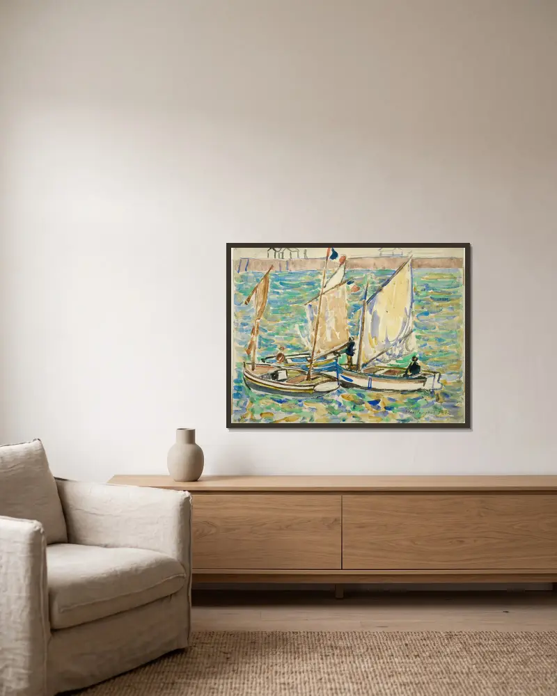 St. Malo von Maurice Prendergast gerahmt an einer Wand