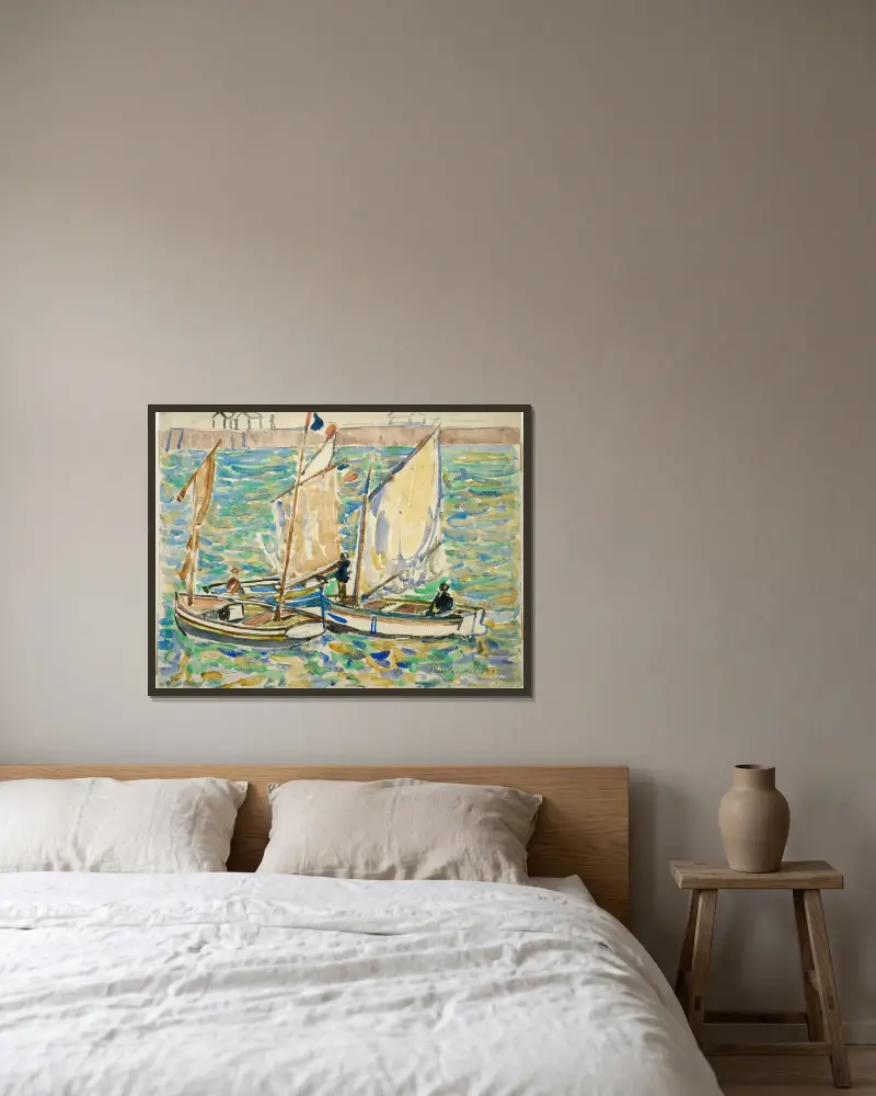 St. Malo von Maurice Prendergast gerahmt an einer Wand