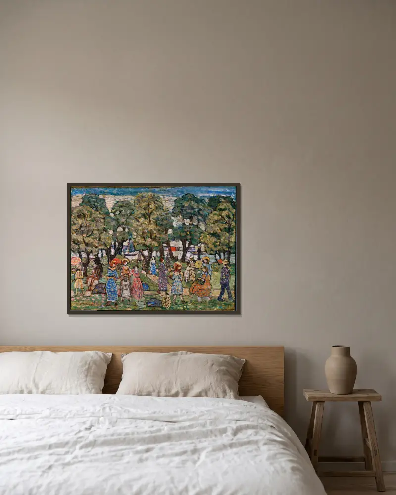 Pod stromy, Maurice Prendergast v rámu na stěně