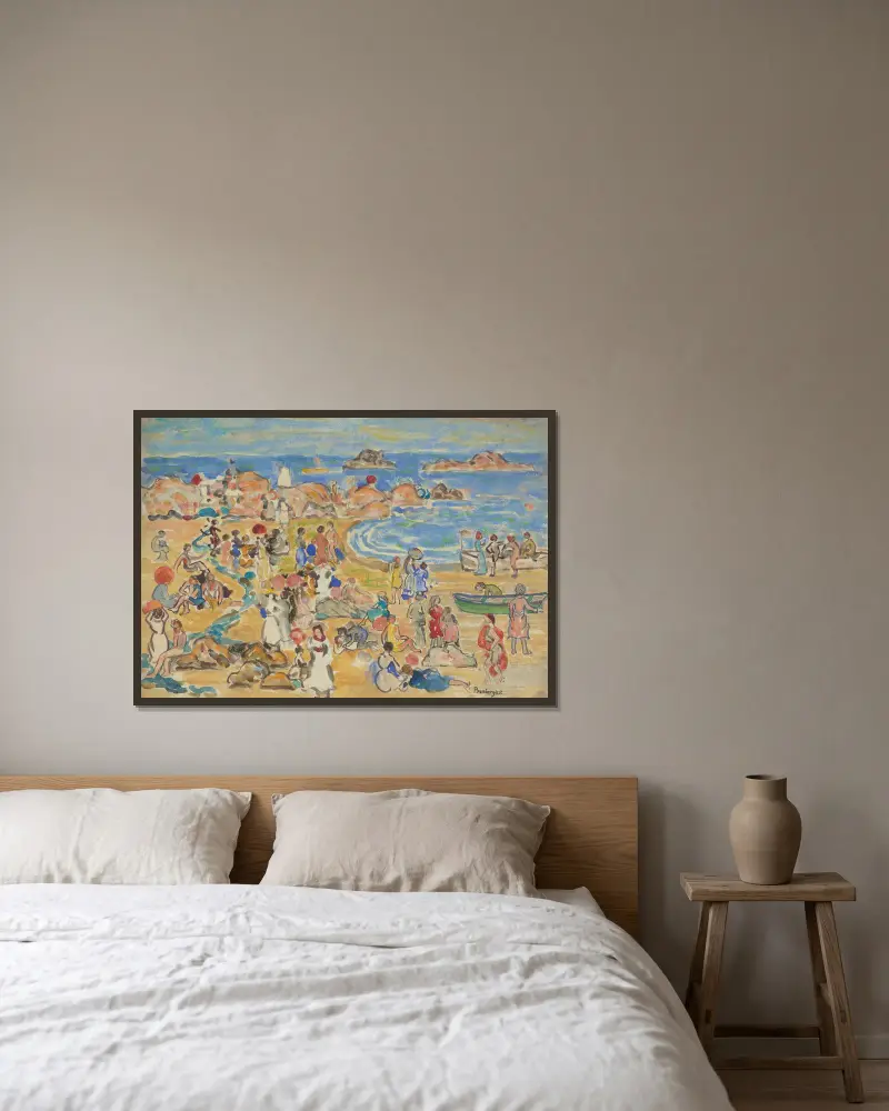 View Along New England Coast av Maurice Prendergast inramad på en vägg
