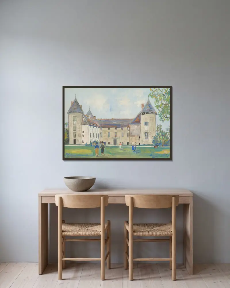 Château de la Clayette à Savigny-les-Beaune av Maurice Utrillo inramad på en vägg