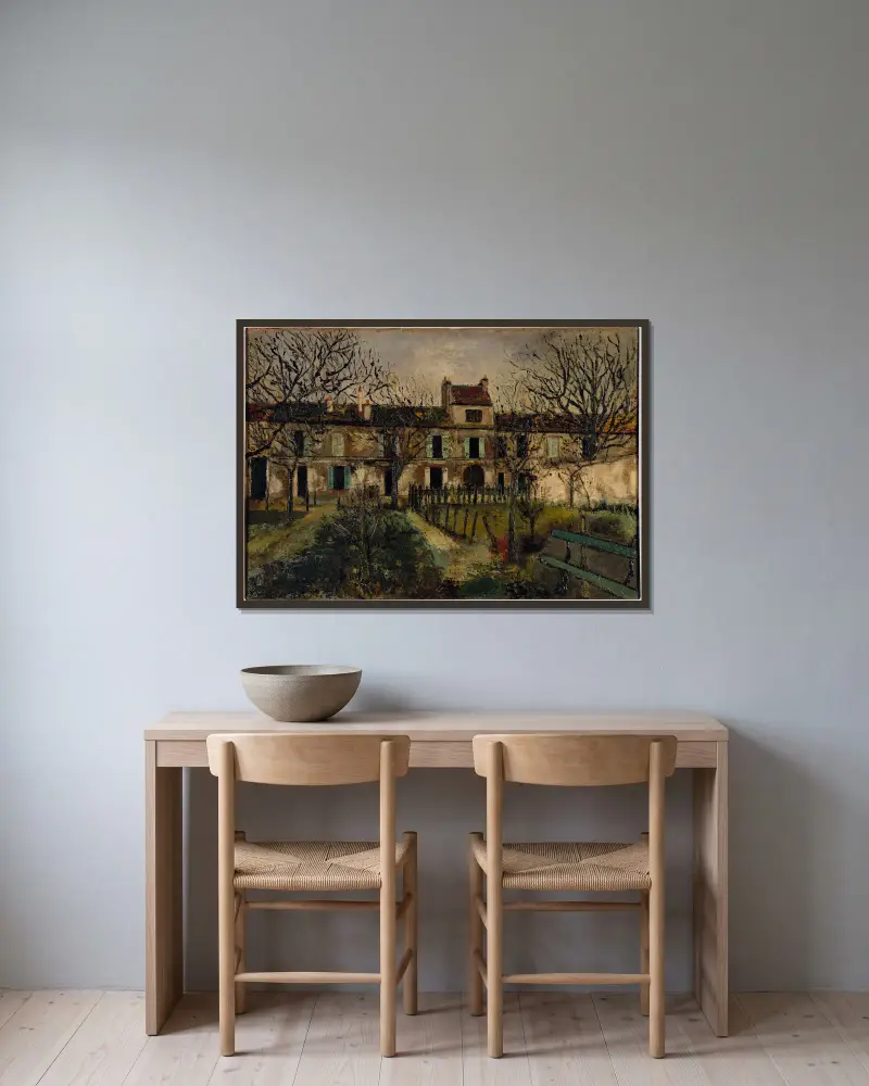 Schloss Villetaneuse von Maurice Utrillo gerahmt an einer Wand