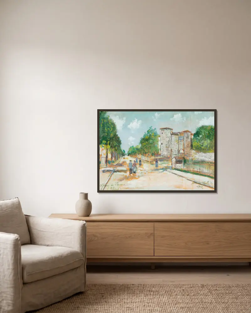 Châteaux de Lissieux (Rhône) av Maurice Utrillo inramad på en vägg