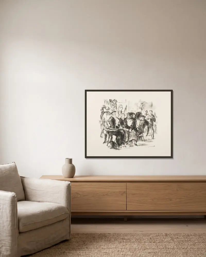 Admiralscafé von Max Beckmann gerahmt an einer Wand