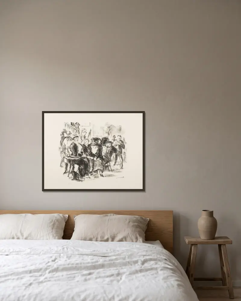 Admiralscafé von Max Beckmann gerahmt an einer Wand