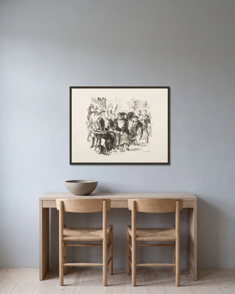 Admiralscafé von Max Beckmann gerahmt an einer Wand
