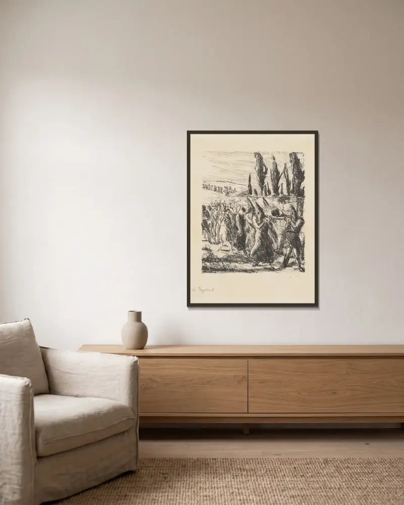 Pohřeb, Max Beckmann v rámu na stěně