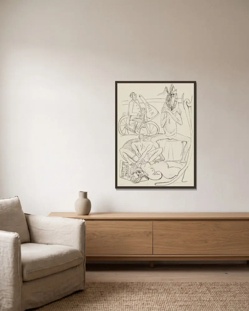 Zirkus von Max Beckmann gerahmt an einer Wand