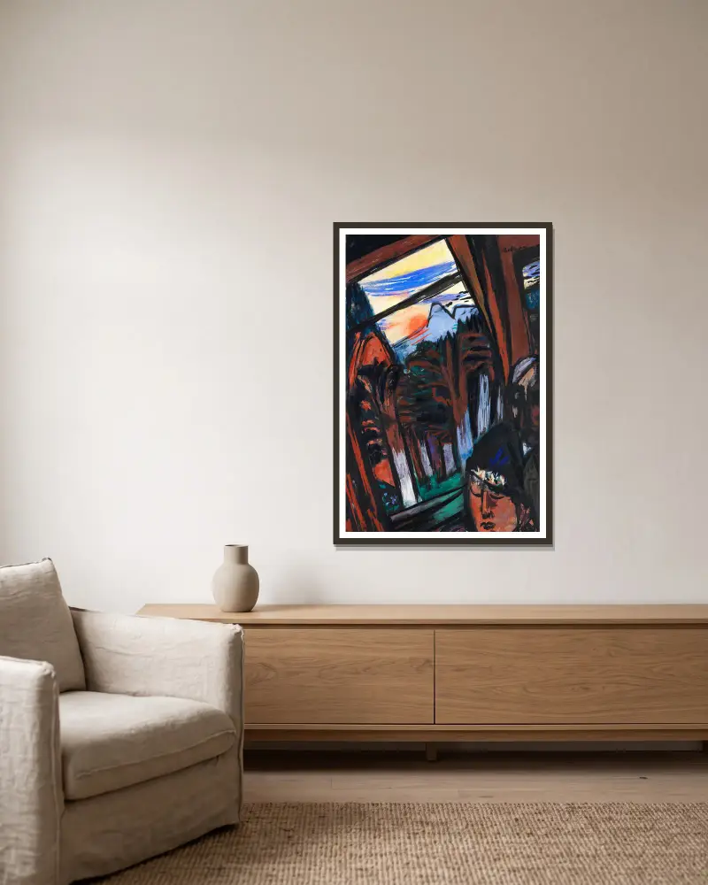Kolejka linowa w Baden-Baden (Kolej górska w Kolorado), Max Beckmann w ramie na ścianie