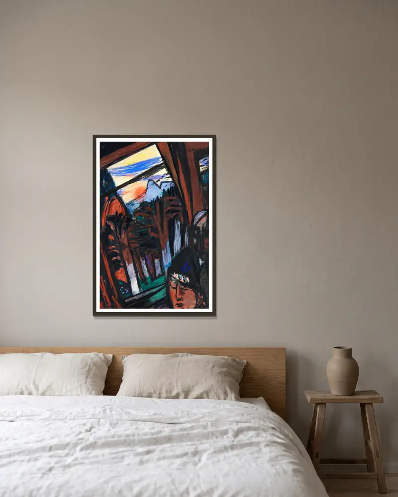 Kolejka linowa w Baden-Baden (Kolej górska w Kolorado), Max Beckmann w ramie na ścianie