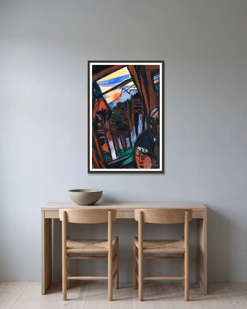 Kolejka linowa w Baden-Baden (Kolej górska w Kolorado), Max Beckmann w ramie na ścianie