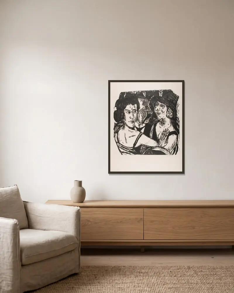 Skupinový portrét, Eden Bar, Max Beckmann v rámu na stěně