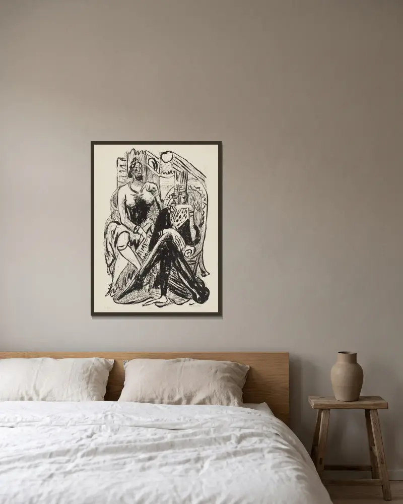 König und Demagoge von Max Beckmann gerahmt an einer Wand