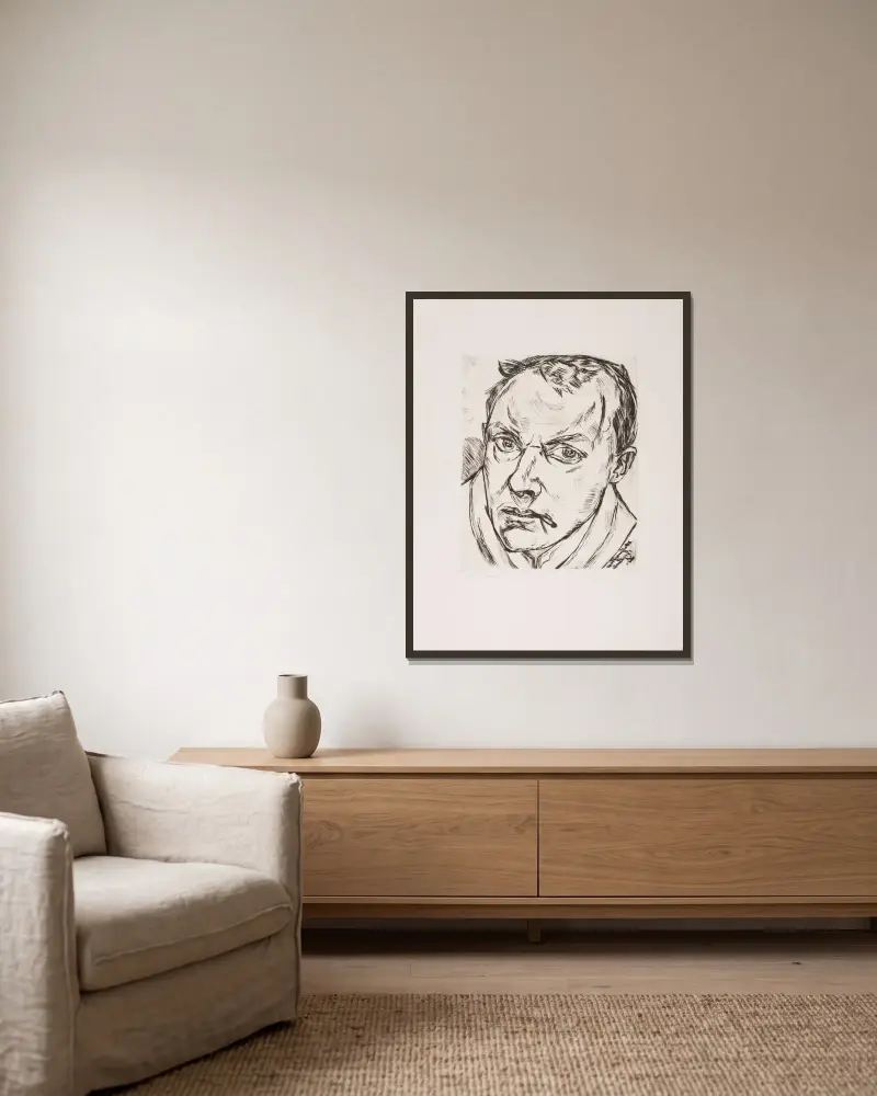 Wielki autoportret, Max Beckmann w ramie na ścianie