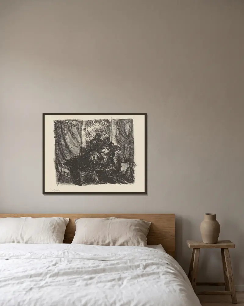 Liebespaar von Max Beckmann gerahmt an einer Wand