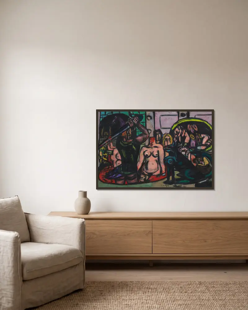 Perseova poslední povinnost, Max Beckmann v rámu na stěně
