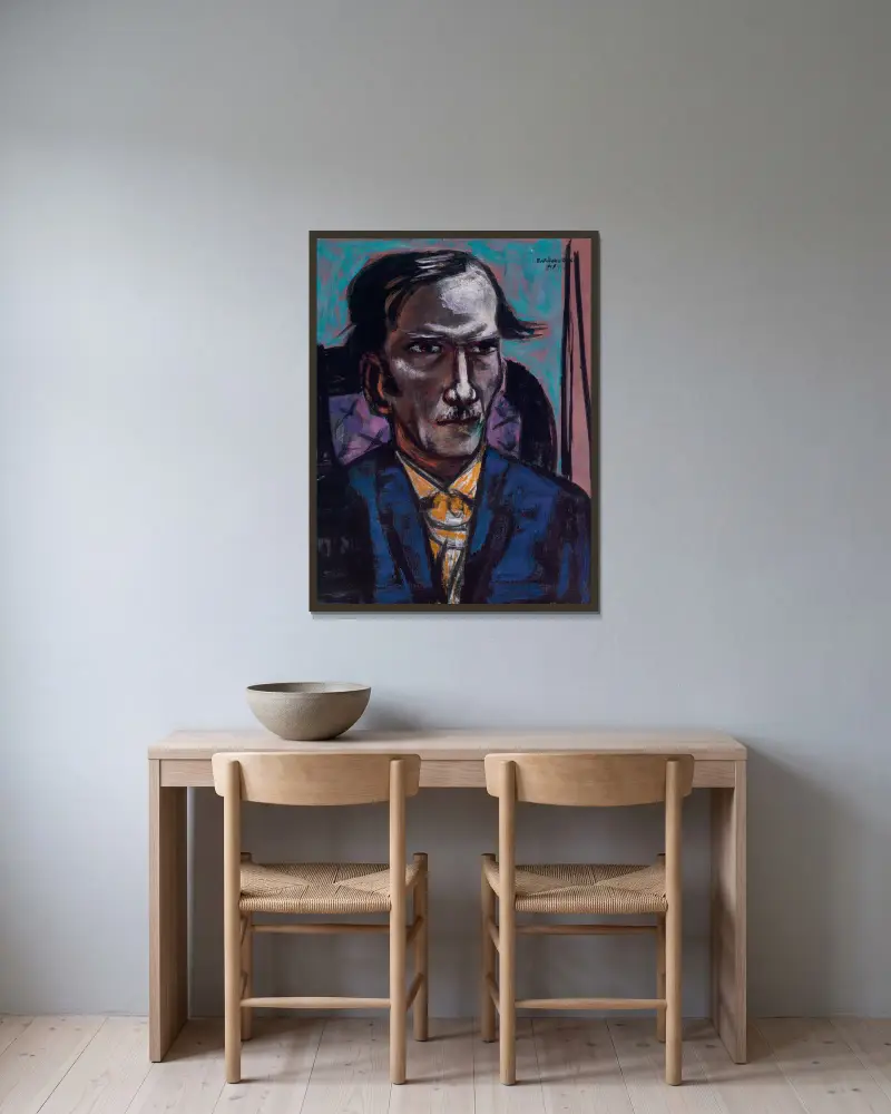 Portrait of Fred Conway av Max Beckmann inramad på en vägg
