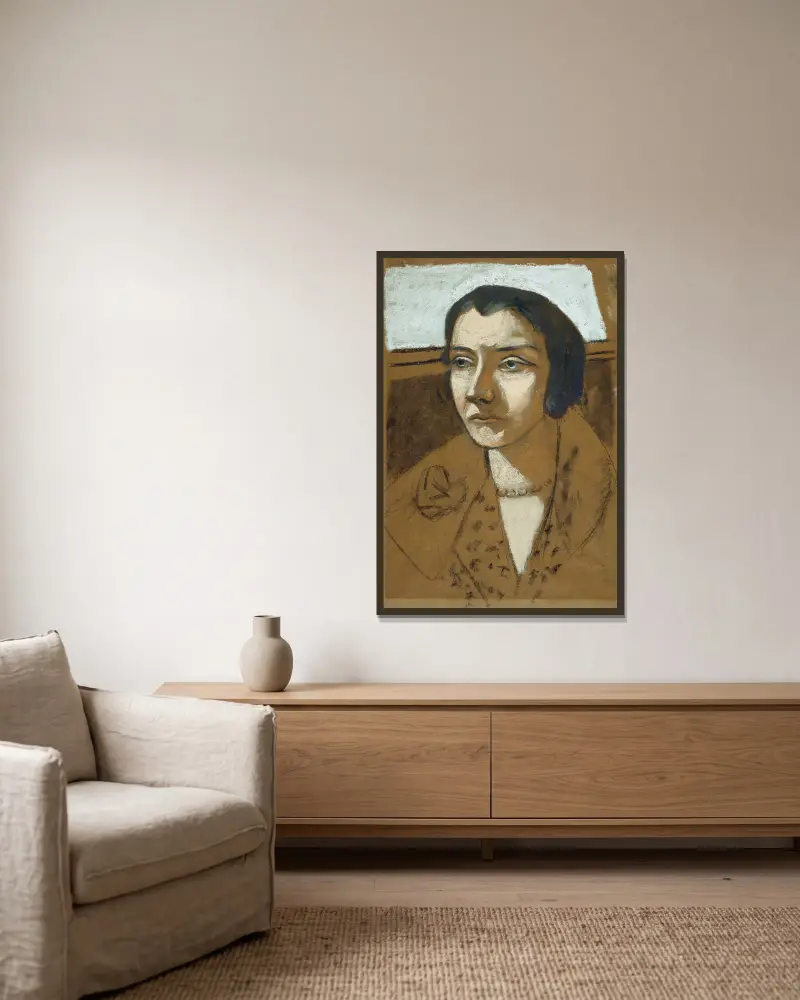 Porträt der Marie Swarzenski von Max Beckmann gerahmt an einer Wand