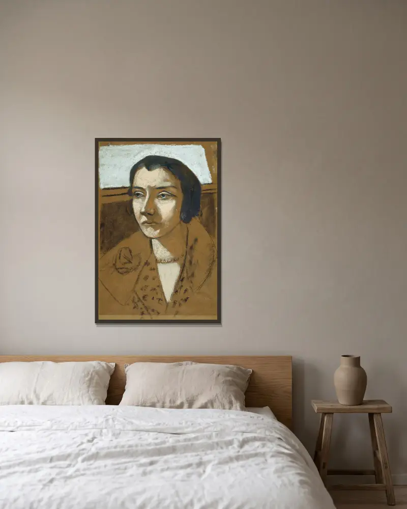 Porträt der Marie Swarzenski von Max Beckmann gerahmt an einer Wand