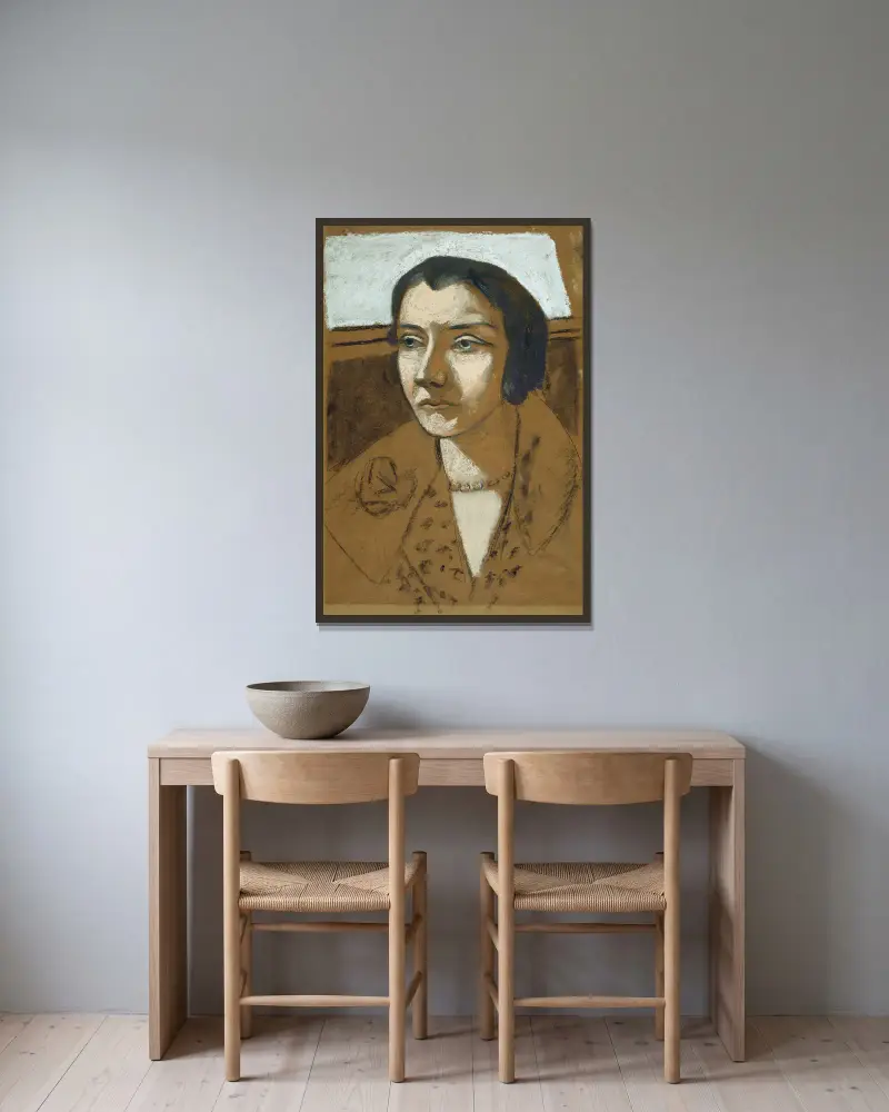Porträt der Marie Swarzenski von Max Beckmann gerahmt an einer Wand