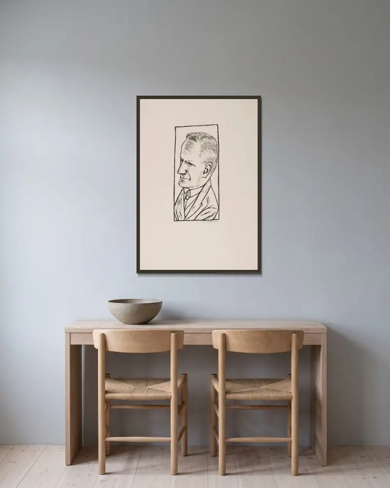 Portrait of Reinhard Piper, 1922 av Max Beckmann inramad på en vägg