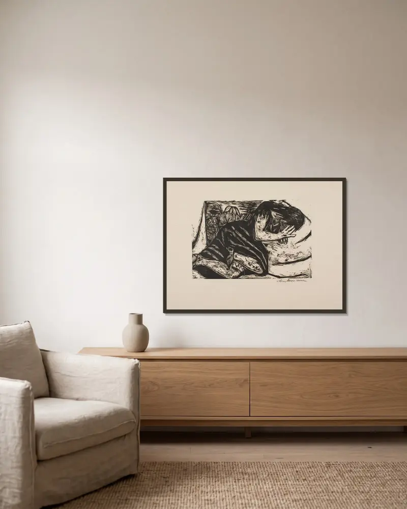 Verführung von Max Beckmann gerahmt an einer Wand