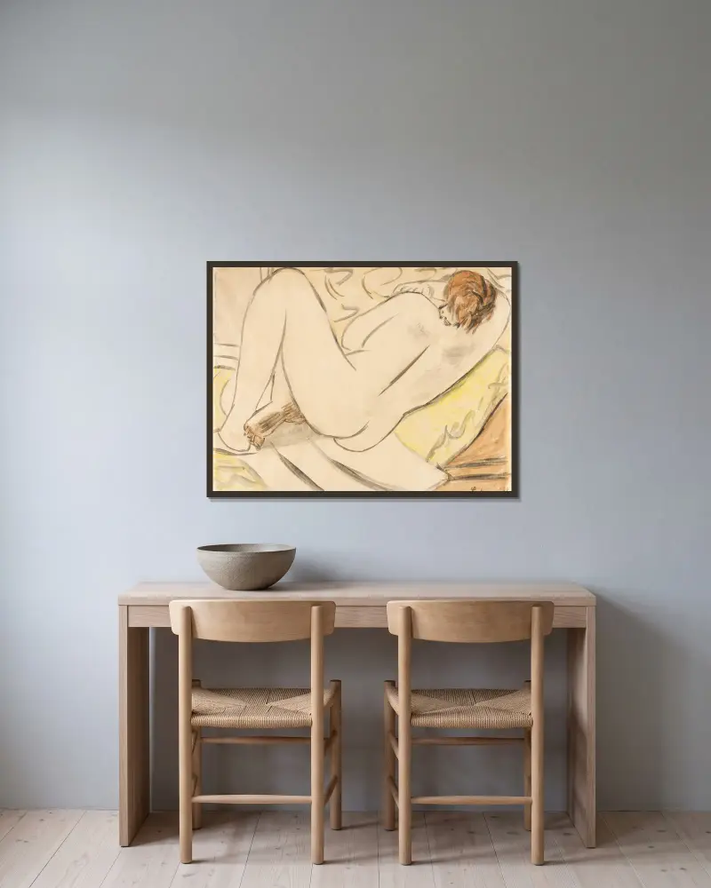 Spící akt, Max Beckmann v rámu na stěně