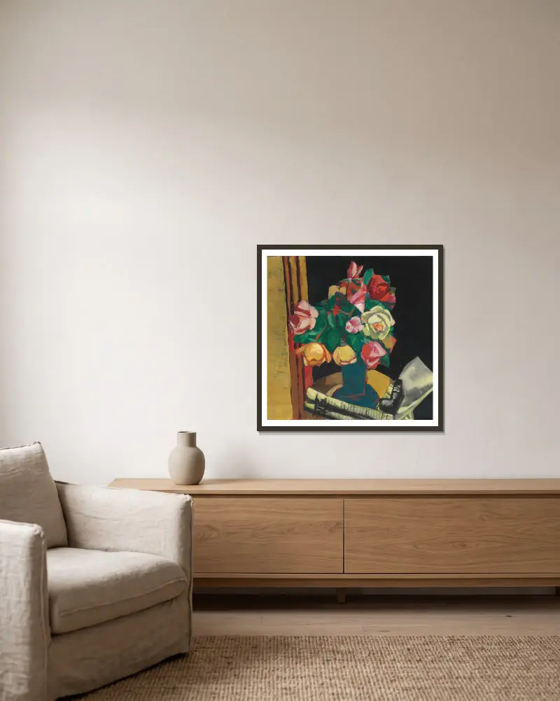 Květinové zátiší, Max Beckmann v rámu na stěně