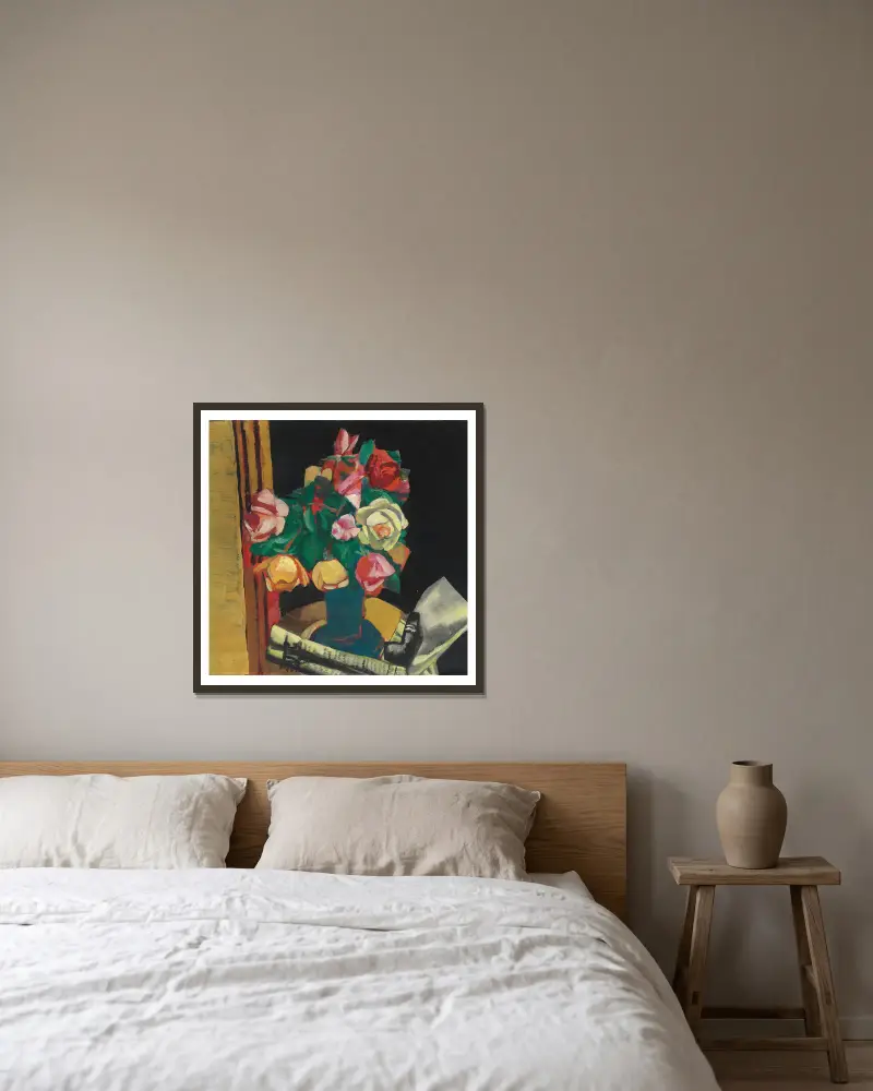Květinové zátiší, Max Beckmann v rámu na stěně