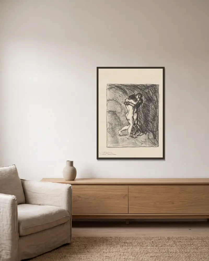 Die Wiedervereinigung von Max Beckmann gerahmt an einer Wand