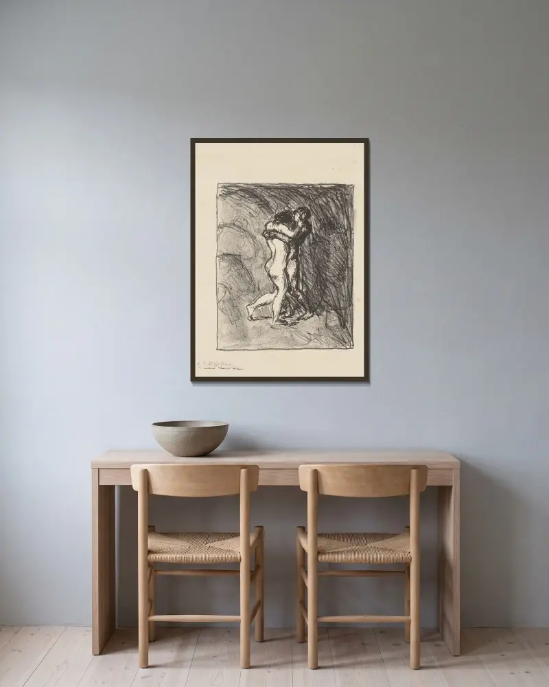 Die Wiedervereinigung von Max Beckmann gerahmt an einer Wand