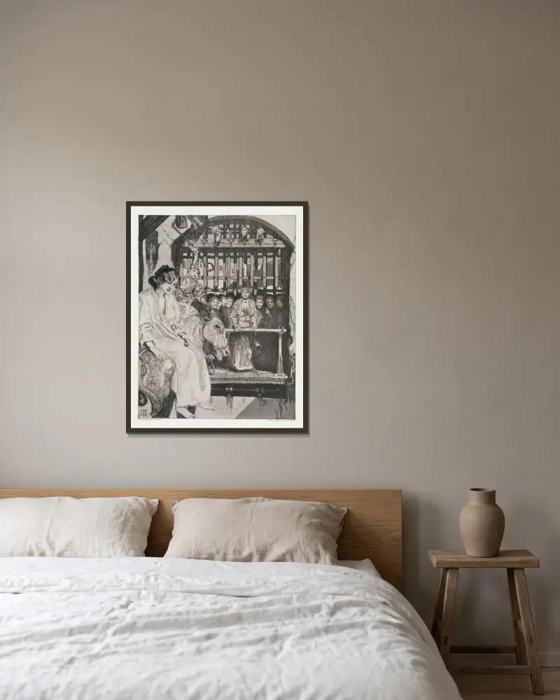 Am Tor, 1915 von Max Klinger gerahmt an einer Wand