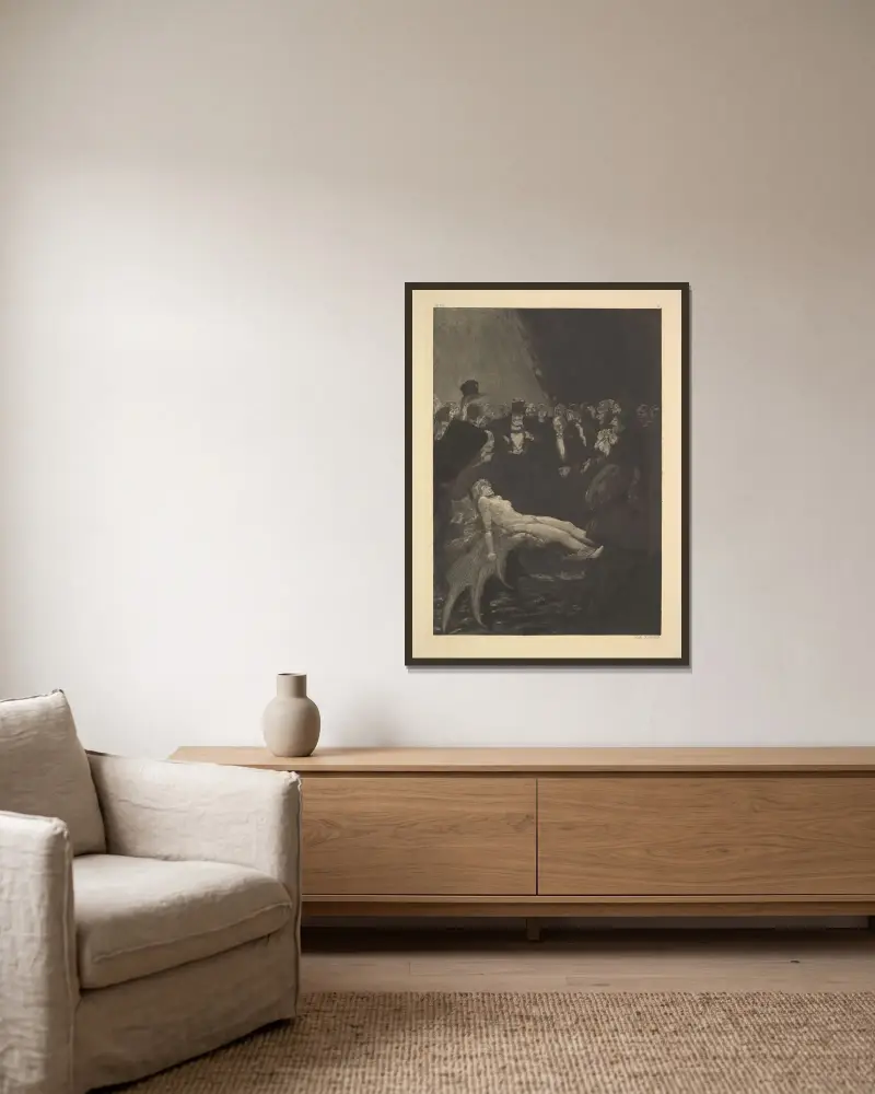 Gefesselt von Max Klinger gerahmt an einer Wand