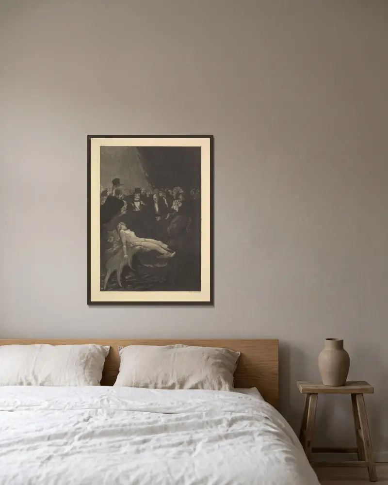 Gefesselt von Max Klinger gerahmt an einer Wand