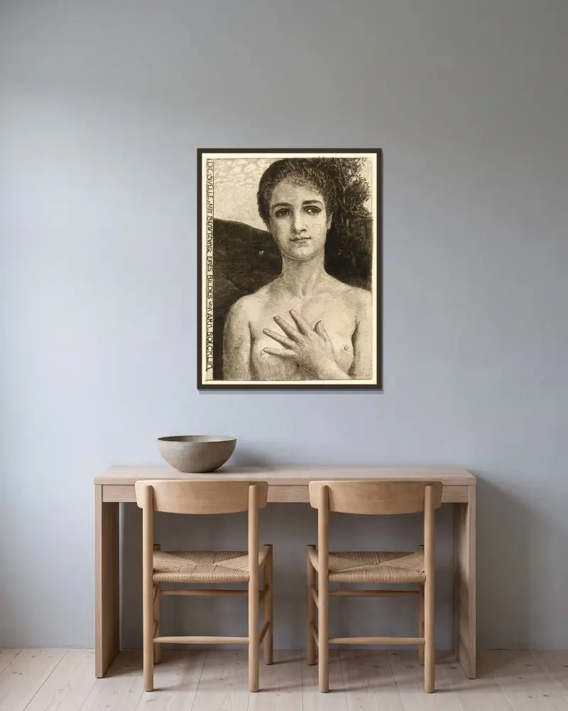 Die Quelle von Max Klinger gerahmt an einer Wand
