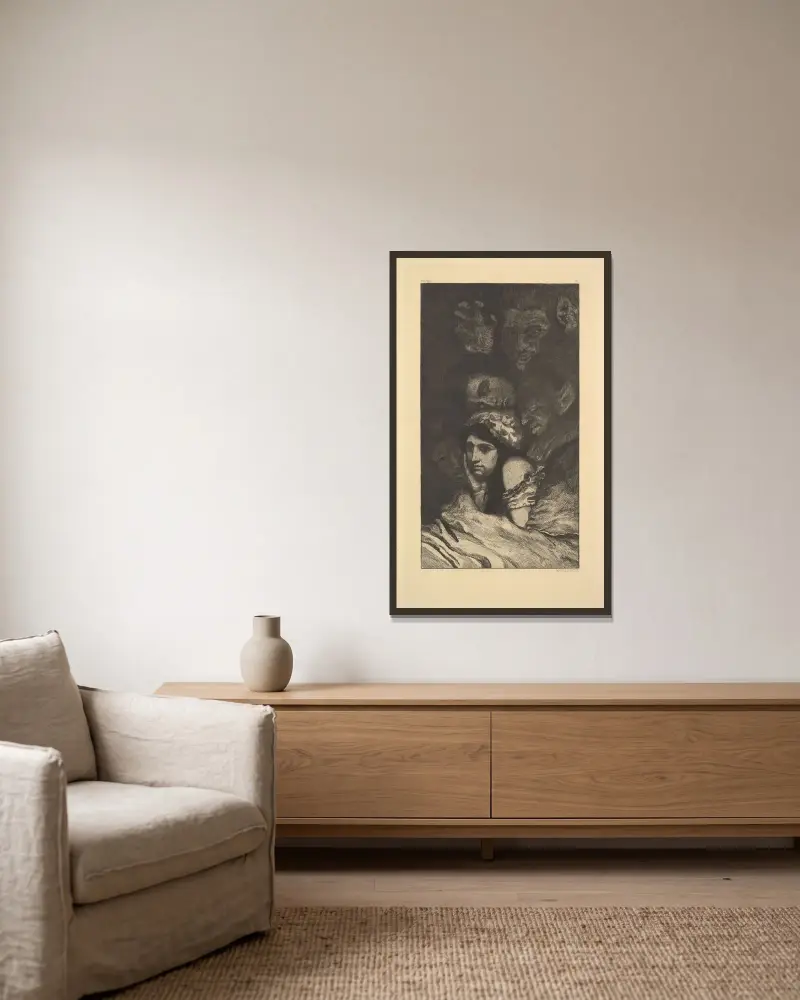 Träume von Max Klinger gerahmt an einer Wand
