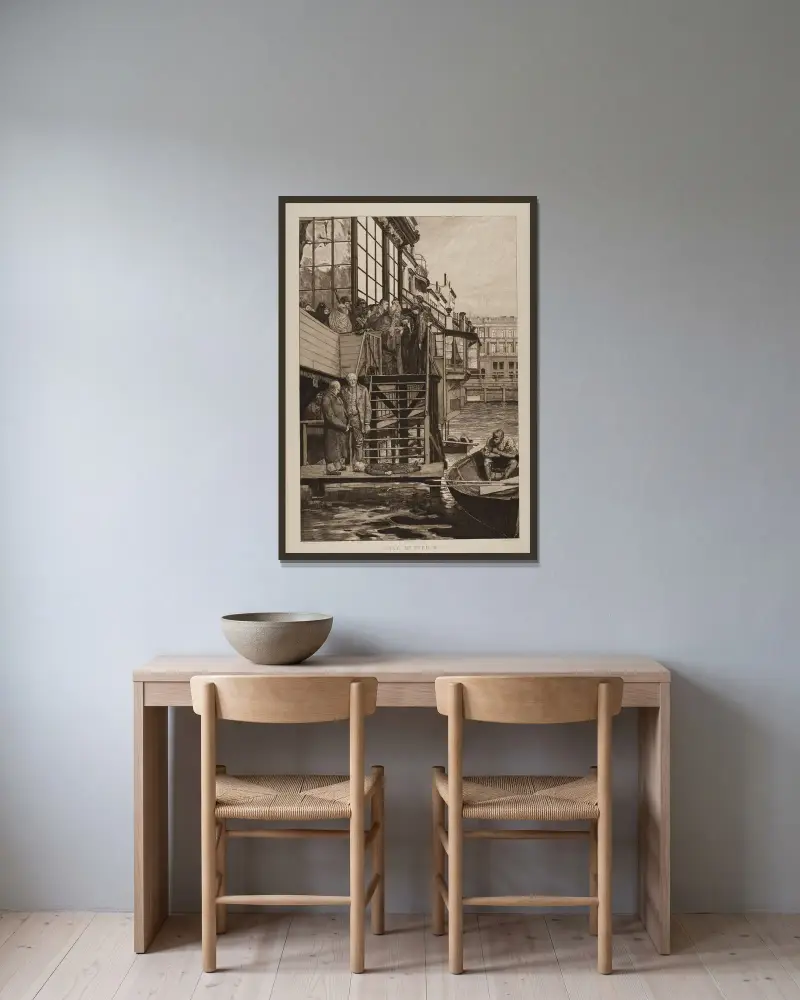 Eine Mutter II von Max Klinger gerahmt an einer Wand