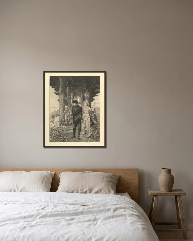 Genie (Künstler), 1903 von Max Klinger gerahmt an einer Wand